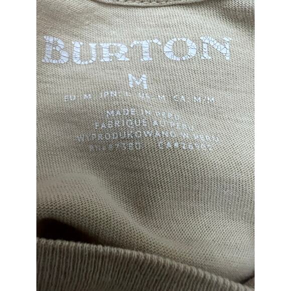 BURTON Snowboarding Crewneck Tan Long Sleeve T-Shirt Mens M SpellOut Outdoors - Picture 3 of 5